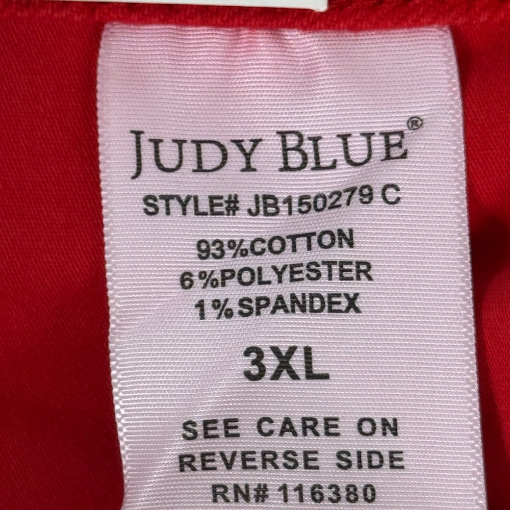 Judy Blue Shorts Women’s 3XL Red High Rise Tummy Control‎ Cuffed Bermuda Stretch - Picture 9 of 9